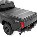 Rough Country Hard Tri-Fold Flip Up Tonneau Cover for Toyota Tacoma (2024-2026) - Flush Aluminum Bed Cover, Fits 6' Bed w/Utility Rail System