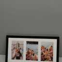 decorUhome 8x14 Picture Frames Collage Wall Decor, Display 3Pcs 4x6 Photos with Mat or 1Pcs 8x14 Unmatted, 3 4x6 Collage Picture Frames for Wall Mounting, Black