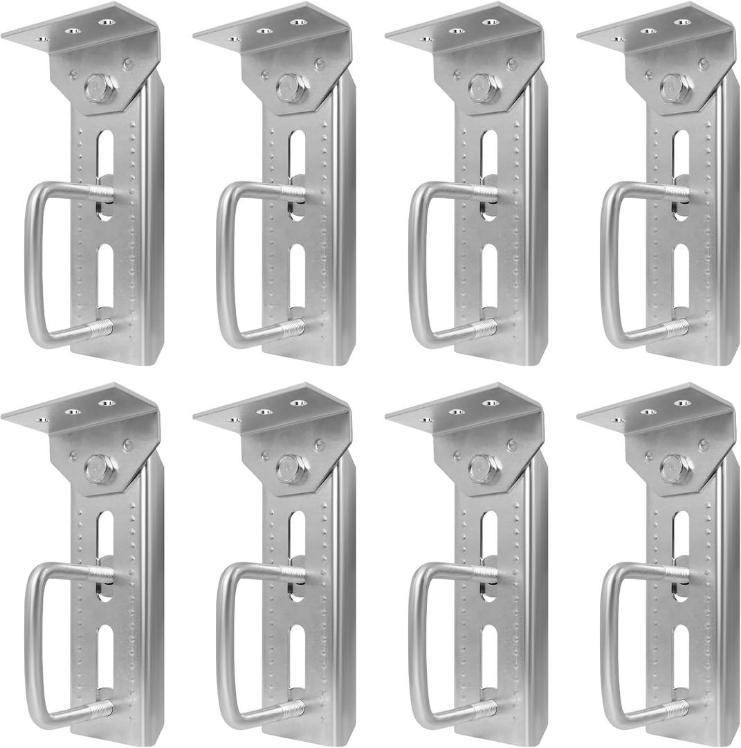 Boat Trailer Bunk Brackets, 8" 8 PCS Galvanized Swivel Top Bunk Bracket Kit with Hardware, Suitable for 1.5" x 3", 2" x 3", 3" x 3" Boat Trailer Crossmember by MCCKLE
