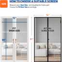 MAGZO Magnetic Screen Door Fit Door Size 72 x 80 Inch, Screen Size 74" x 81" Strong Magnet French Style Mesh, Fiberglass Heavy Duty Mesh with Hook & Loop for Sliding Entrance, Gray