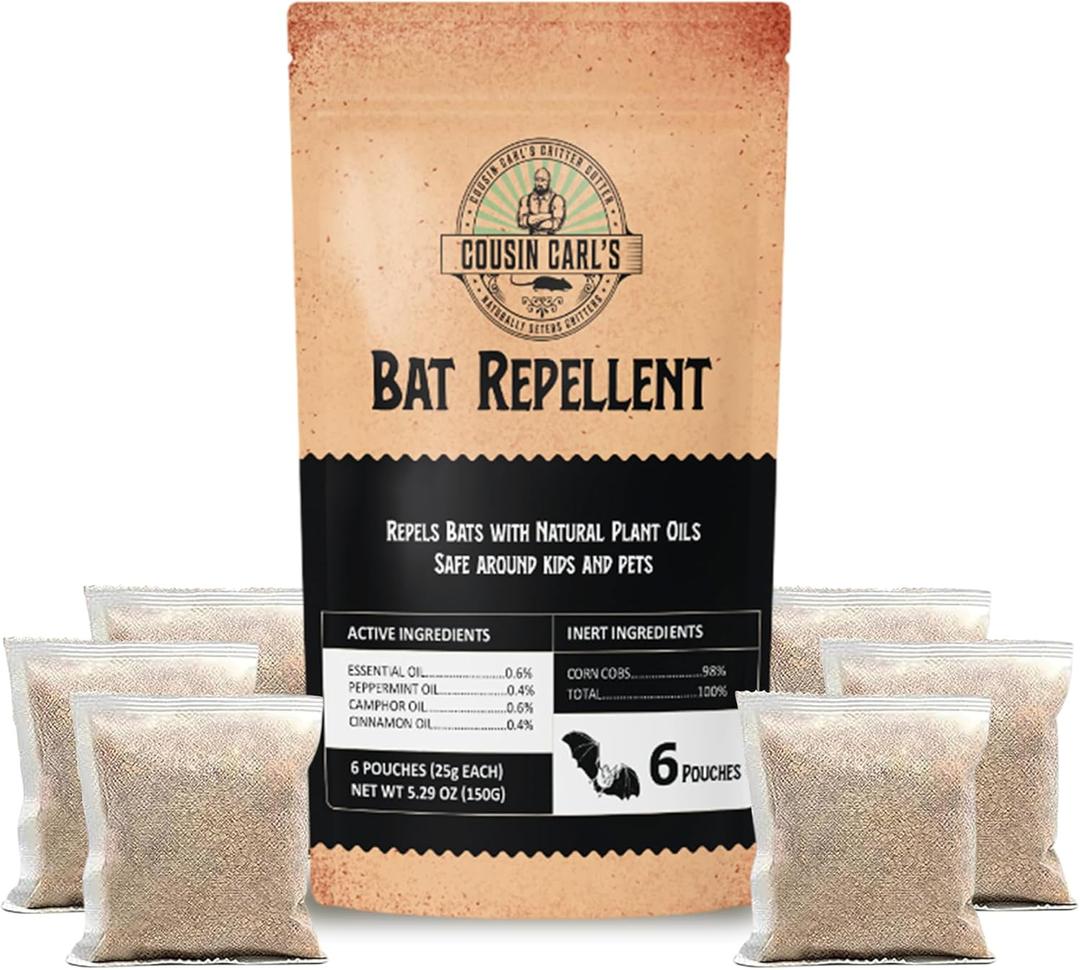 Cousin Carls Maximum-Strength Bat Repellent  Scented Pouches to Keep Bats Out of Your Home (6-Pack) (0.88 Ounce (Pack of 6))