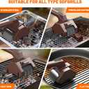 Electric Grill Brush with Dual Stainless Steel Rollers, Cordless & Rechargeable BBQ Grill Cleaner, 320 RPS High-Speed Motor, LED Light, 2-Speed Control, Bristle-Free for Gas, Charcoal & Pellet Grills