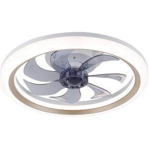 Ceiling Fan with Lights, Ceiling Fan Flush Mount 20inch,socket Fan Light with Remote Reversible, Dimmable, Quiet for Bedroom Indoor Use(Gold)