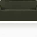 PrinceDeco Stretch Sofa Cover Slipcover 1-Piece, Spandex Jacquard Fabric Universal Couch Cover for 3 Cushion, Washable Non Slip Sofa Cover, Pet Friendly (Sofa 74" - 88", Olive)