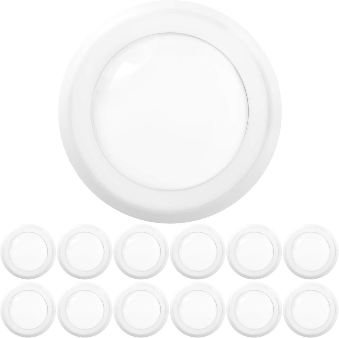 Sunco Lighting 12 Pack 5/6 LED Disk Lights Flush Mount Ceiling Light Fixture Recessed 6000K Daylight Deluxe, 100W Equivalent 15W, 1050LM, Dimmable Low Profile Surface Mount ETL.