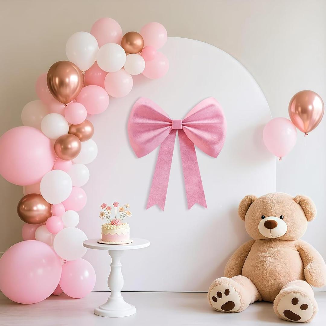 20 inches Big Pink Bows Decorations for Party Wedding Backdrop,Coquette Decorations for Wall Decor,Baby Shower Decorations