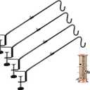 Fence Deck Hook 4 Pack 27.5 Inch Heavy Duty Clamp-On Deck Rail Balcony Railing Hanger for Hanging Bird Feeders, Plants, Flower Baskets,Windchimes, Lanterns,Holiday Decoration