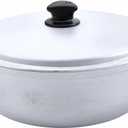 IMUSA 7.5 Quart Traditional Natural Made in Colombia Caldero with Lid for Cooking and Serving, Silver