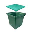 16x16x16in Underground Splice Boxes with Fiberglass Solid Cover,In Ground Pull Box Deep Enclosure Distribution Pit Electrical Junction Boxes Drillable Precast Tapered Pit for Cable Wiring