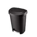 13 Gal. Black Indoor Step-On Trash Can for Kitchen/Offices/Classrooms/ Household Environments