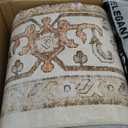 Washable Rug 9x12 Area Rugs: Boho Vintage Distressed Oriental Medallion Neutral Thin Large Rug Carpet for Living Room Bedroom Dining Room Home Office Decor - Beige