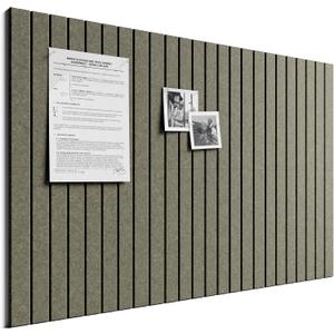 Bumusty Large Cork Board Alternative-36 x 24" Felt Bulletin Board Tiles, with 30 Pushpins, 40 Adhesive Tabs, Fine-Stripe 6-Pack, Cork Boards for Office Push Pin Board Felt Board-Earth Brown