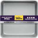 Wilton 8 x 8 Inch Square Cake Pan, Even Heating Aluminum Bakeware, Made Without PFAS, Packaging May Vary