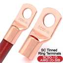 40FT 0 Gauge Wire Copper Clad Aluminum,1/0 Battery Cable,20pcs Lugs Terminal Connectors with 3:1Heat Shrink Tube for Amp,Inverter,Winch,Reducer,Starter,Solar Power,DC Wiring