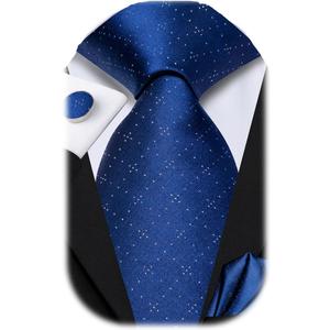 Dubulle Silk Ties Set for Men Formal Paisley Striped Necktie Pocket Square Cufflinks 3PCS Sets Wedding Business Party