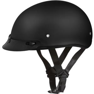 Daytona Helmets Half Skull Cap Motorcycle Helmet  DOT Approved [Graphics] (3X-Small, Dull Black)