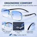 Clarity Blue Glasses, Self Adjusting Reading Glasses, Blue Light Blocking Glasses for Men Women, Case & Cloth Included