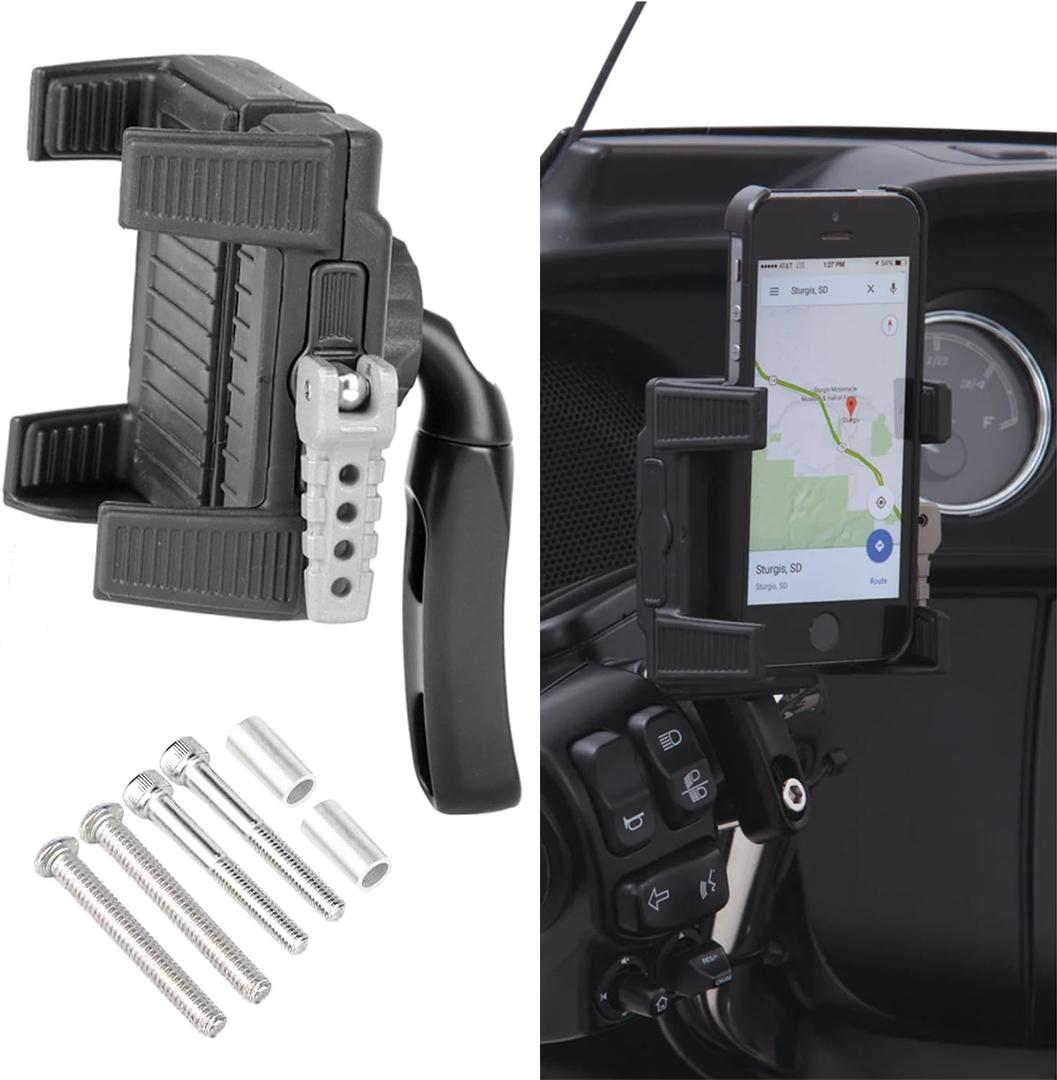Motorcycle Mobile Phone GPS Navigation Bracket for Honda Gold Wing GL 1800 GL1800 F6B DCT 2018 2019 2020 2021 2022 2023 2024 Universal Phone GPS Holder with Black Perch Mount