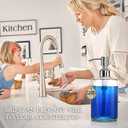 JASAI 16OZ Cylinder Glass Soap Dispenser with Rust Proof Stainless Steel Pump, Refillable Bathroom Soap Dispenser for Hand Soap, Dish Soap, Liquid Soaps and Kitchen (Clear)