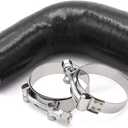 90 Degree Elbow Reducer Coupler Silicone Hose 4-Ply 2inch to 2 1/ 2-inch for Turbo/ Intercooler/ Intake Piping, Length 120mm Thickness 5mm with T-Bolt Clamp