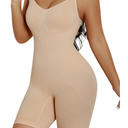 SHAPER Shapewear for Women Tummy Control Bodysuit Shaping Mid Thigh V-Neck Seamless Butt Lifter Full Body Shaper Shorts, Size XS/S