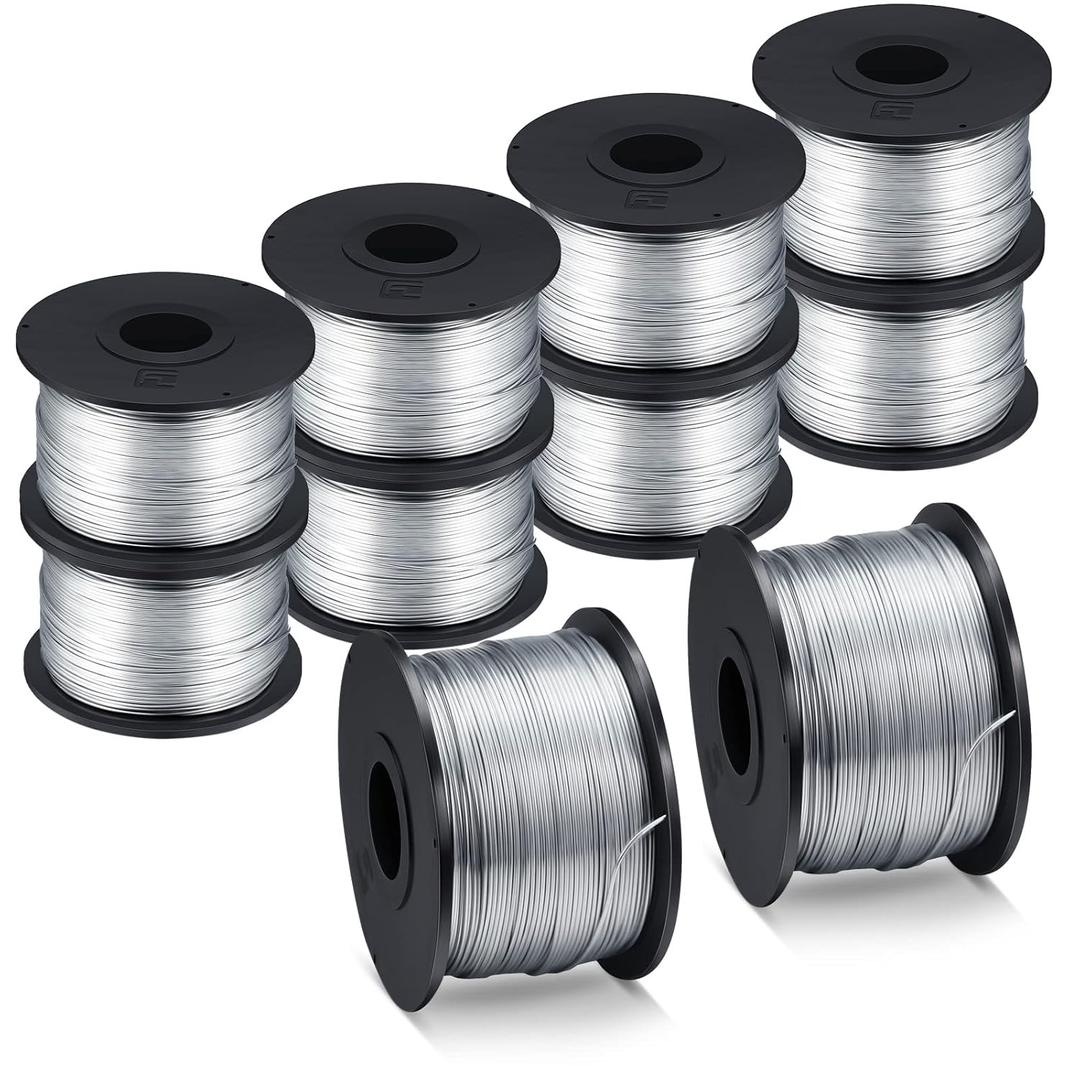 Shimeyao 10 Rolls Rebar Tie Wire Tool 1/32" 0.8 mm 360 ft Rebar Gun Tie Wire Coil for Automatic Twister Machine, 3600 ft Totally