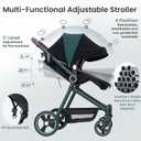 2-1 Baby Stroller, Newborn Toddler Compact Stroller with Convertible Seat, Foldable Pram Stroller with Adjustable Backrest/Canopy& Cup Holder, for 0-48 Months