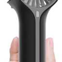 Lerat Mini Personal Fan Handheld, Small Portable Handheld Fan, Battery Operated, USB Rechargeable Face Makeup Lashes Desk Fan with Base, for Kids, Girls, Women, Men, Indoor (Black)