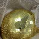 16 Inch Mirror Disco Ball lamp, Gold 16" Disco Ball Decor Hanging Disco Ball for Party Wedding Holiday Home Decoration, Replacement Mirror x 20pcs, Gold, 16inch