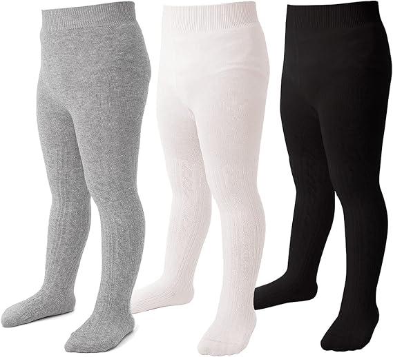 Baby Leggings Stocking Toddler Girl Socks Tights for Baby Girls Kids Winter Knitted Leggings 07 3 Packs  3-4T