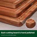 Wood Cutting Boards for Kitchen, Acacia Wooden Cutting Board Set, Charcuterie Board, Large Solid Chopping Board for Meat, Cheese, Fruit, Vegetables (set of 3)