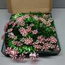 HMASYO 6 FT Pop Up Tinsel Christmas Tree with 100 Colored Timer Lights & Remote, Green Candy Collapsible Artificial Pencil Tree Xmas Decoration for Home, Office, Party, USB Powered, Easy Assembly