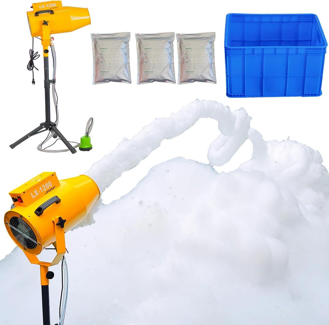 1200W Party Foam Machine, Pool Water Toys for Kids & Adults, Bubble Machine with 3pcs Foam Granules and Water Tank, Holiday & Birthday Girls & Boys, Business Celebrations, Outdoor Party Events