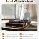 Vangoa Vinyl Record Player with Bookshelf Speakers Bluetooth Vintage Turntable for Vinyl Records Belt-Drive 3 Speed Portable LP Players Wooden Vinyl Players Auto Stop with Cleaning Kits, Brown
