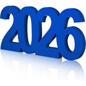 AceOrbit Graduation Decorations 2026 Table Sign Centerpieces 13" x 5.5" Wooden Class of 2026 Block Graduation Photo Booth Props for High School Seniors Night Decor College Party Supplies(Blue)