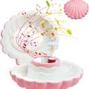 Ballerina Music Box, Pink Shell Music Box with Mirror, Jewellery Melody Box for Birthday, Wedding, Valentine's day