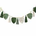 Avoik Macrame Woven Wall Hanging Boho Woven Leaf Tapestry Large Green Leaves Wall Decor Chic Home Decor Handmade Feather Wall Art for Bedroom Living Room Apartment Wall Decorations,Long 59 inch
