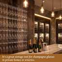 4 Pcs Acrylic Champagne Wall Holder 36'' Clear Wine Glass Rack 12 Drink Slots Per Tier Rack Champagne Wall Holder for Party Mounted Hanging Bubbly Flute Display Stand for Home Bar Supplies