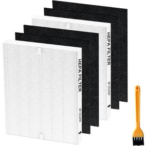 HEPA Replacement Filter Set Compatible with Coway Airmega AP-1512HH & 200M 2 True HEPA + 4 Activated Carbon Filters for Home Air Purifier Easy Install