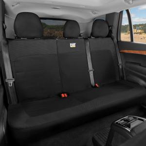 Cat MeshFlex Black Rear Seat Cover for Car Durable Canvas & Mesh Design 60/40 Split Bench Protector for Cars, Trucks & SUVs Back Seat Cover for Rear Bench Interior Car Accessory
