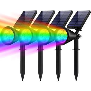 InnoGear Solar Lights Outdoor Waterproof Solar Garden Light for Outside Yard Landscape Lighting Pathway Spot Lights Spotlight Wall Light Auto On/Off, Pack of 4 (Multicolor)