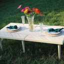 22x44 inch Portable Boho Wood Pincic Table,Low Tables for Sitting on Floor,Perfect for Two,for Outdoor, Beach, Picnic, BBQ and Party (1, Twill Tabletop)