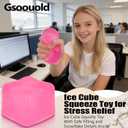 Squishy Ice Cube Fidget Toy, Sugar Ball Stress Cube for Kids Adults, Soft Squishies Stress Relief Sensory Toy for Autism, Classroom Prize Toy Party Favor