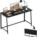 WOHOMO Folding Desk, 47.2" Foldable Computer Desk for Bedroom, Space Saving Computer Table Writing Workstation for Home Office, Easy Assembly, Black, Extra Large Size:47.2 x 19.6