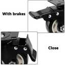 Set of 8 Swivel Caster Wheels, 3 Inch Heavy Duty Plate Caster Wheels, 4 Locking, 4 Fixed Double Ball Bearing Replacement Casters for Furniture, Carts, 200 Lbs Each Wheel, Black