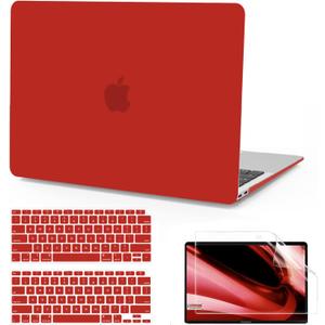 B BELK Compatible with MacBook Air 13 inch Case 2022 2021 2020 2019 2018 A2337 M1 A2179 A1932 Touch ID, Matte Plastic Hard Shell+Keyboard Cover+Screen Protector for MacBook Air 13.3 inch Case, Red