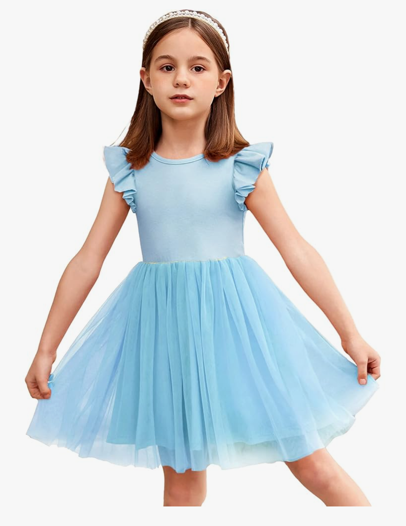 Arshiner Toddler Tutu Dress Little Girls Fluffy Summer Dresses Casual Party Tulle Sundress for Kids 2-6Y 90