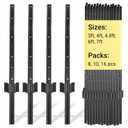 Metal Fence Posts, 4 FT Black Heavy Duty U Posts, No Dig T Posts for Fences Wire Mesh, Perfect for Temporary Fencing, Electric Fence Wire, Corner Anchor - 16 Packs