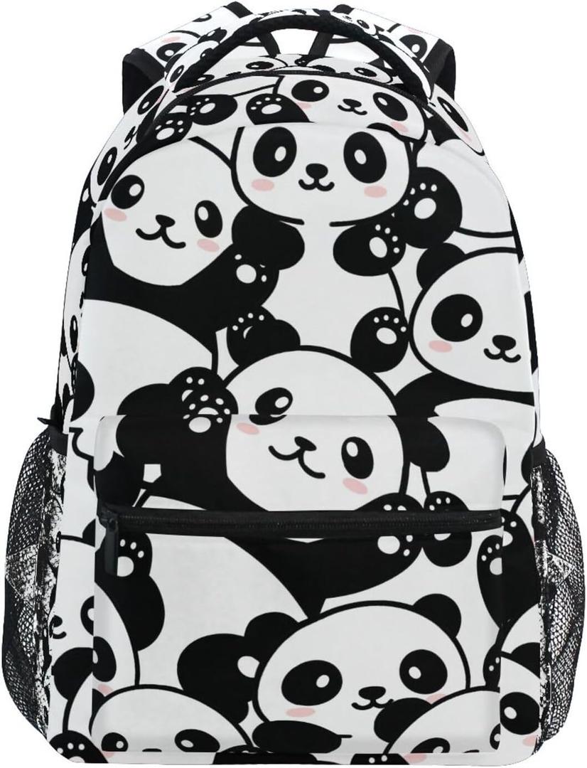 ALAZA Panda Backpack for Girls Elementary School Bag Kids Bookbag Personalized Travel Daypack 3rd 4th 5th Grade Rucksack Laptop Back Pack (B04)