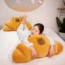 PEACH CAT Croissant Capybara Plush Pillow Cute Toast Bread Stuffed Animals Soft Food Plushies Toy Gifts for Kids 17.7"